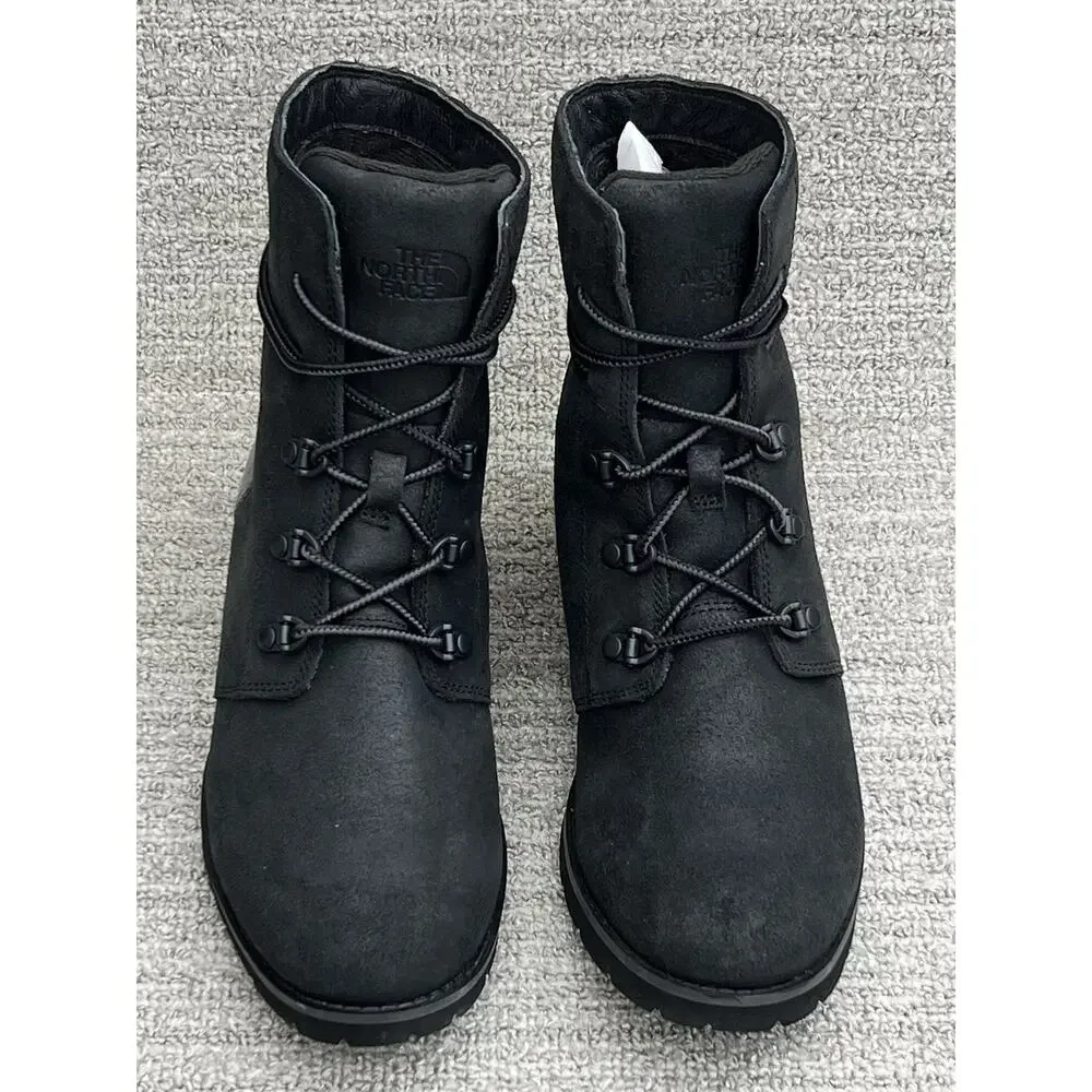 The North Face Ballard Lace II Winter Black Leather Boots Women's Size 8 US